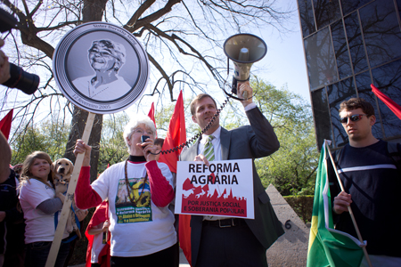 April 9 DC demo - Brazilian Embassy