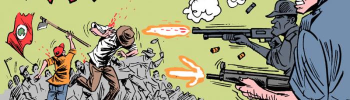 drawing of massacre