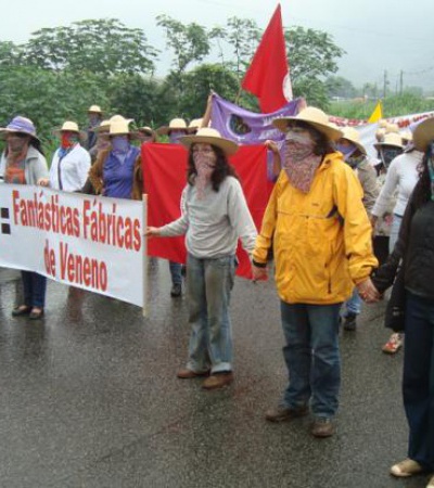 Women Block Highway to Protest Pesticides Sao Paulo Highway blocade